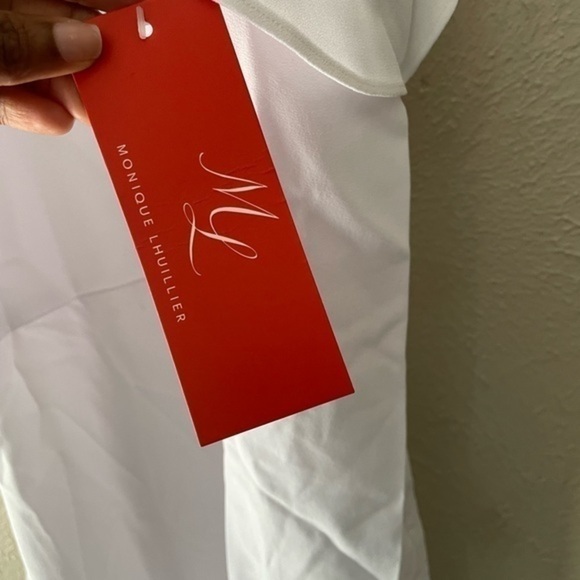 Nwt Monique Lhuillier Sz 4 white jumpsuit bachelorette party bride - Picture 5 of 10